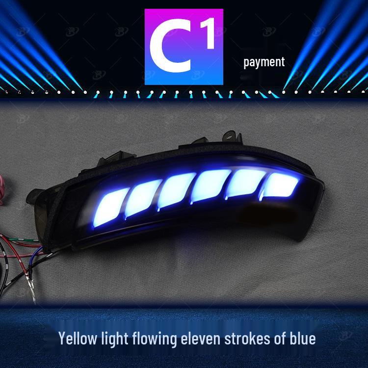 T270 Avensis (2009-2015) Rearview Mirror Sequential Turn Signal & Daytime Running Light with Blue Dragon Scale Effect