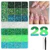 24/28 Grids Mixed Mini Christmas Gems Nail Charms Luxury Flatback Colorful Rhinestones  Nail Art