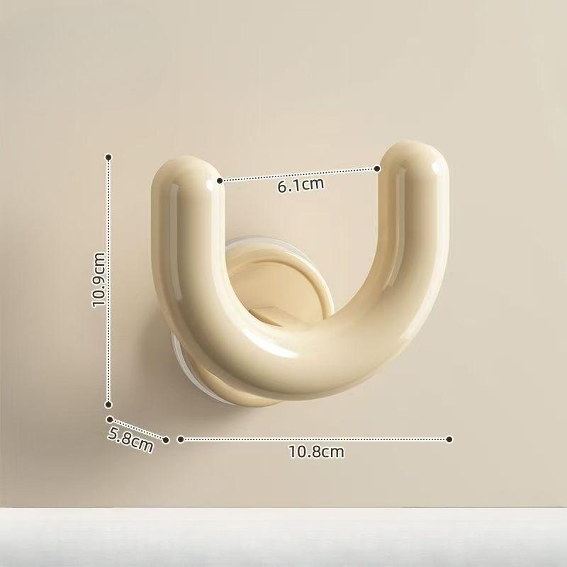 

Household Bathroom Slippers Holder - Adhesive Type, No Drilling, Wall-mounted, Bathroom Drip Tray Holder, Hook and Storage Rack Cream White
