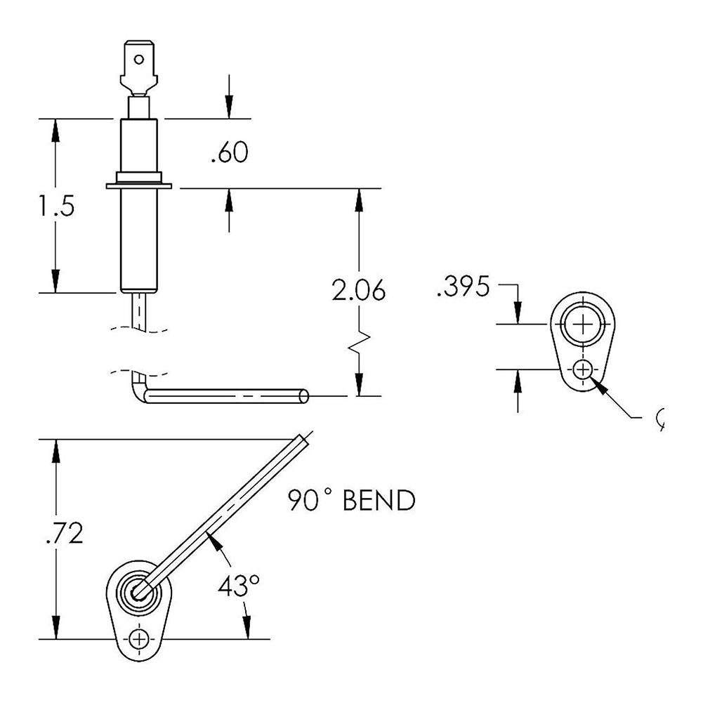 Flame Sensor SEN01114 Replacement Part for American Standard Gas Furnaces and Compatible Heating System Designs