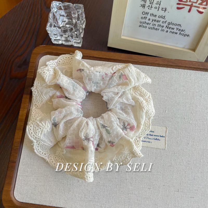 Scrunchie Multi Styles Floral Plaid Soft Fabric Minimalist Versatile Women Hair Tie Hair Accessories