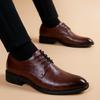 Men's Genuine Leather Business Formal Height-Increasing Shoes - Soft Sole, Plus Velvet, British Style for Autumn and Winter.