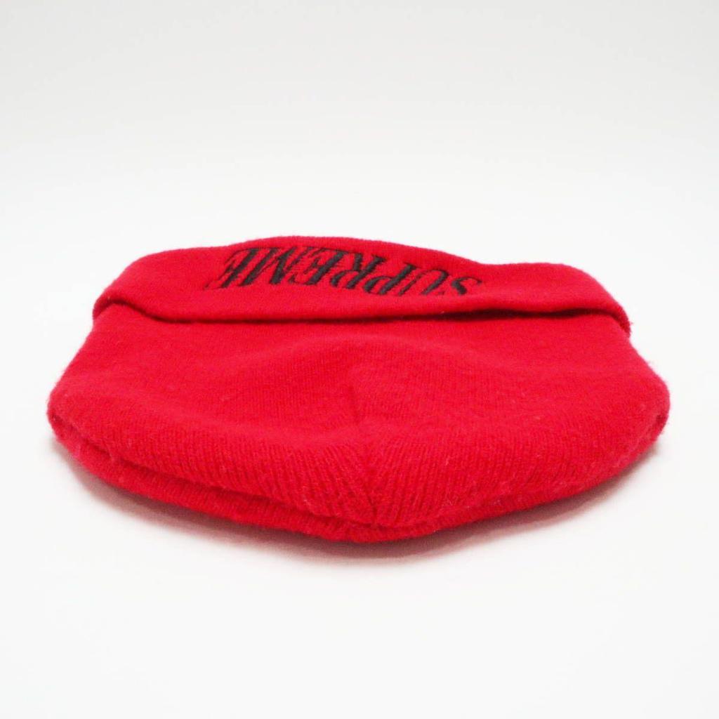 Used Supreme Supreme Logo Acrylic Beanie Hat Red/Black M10-k092