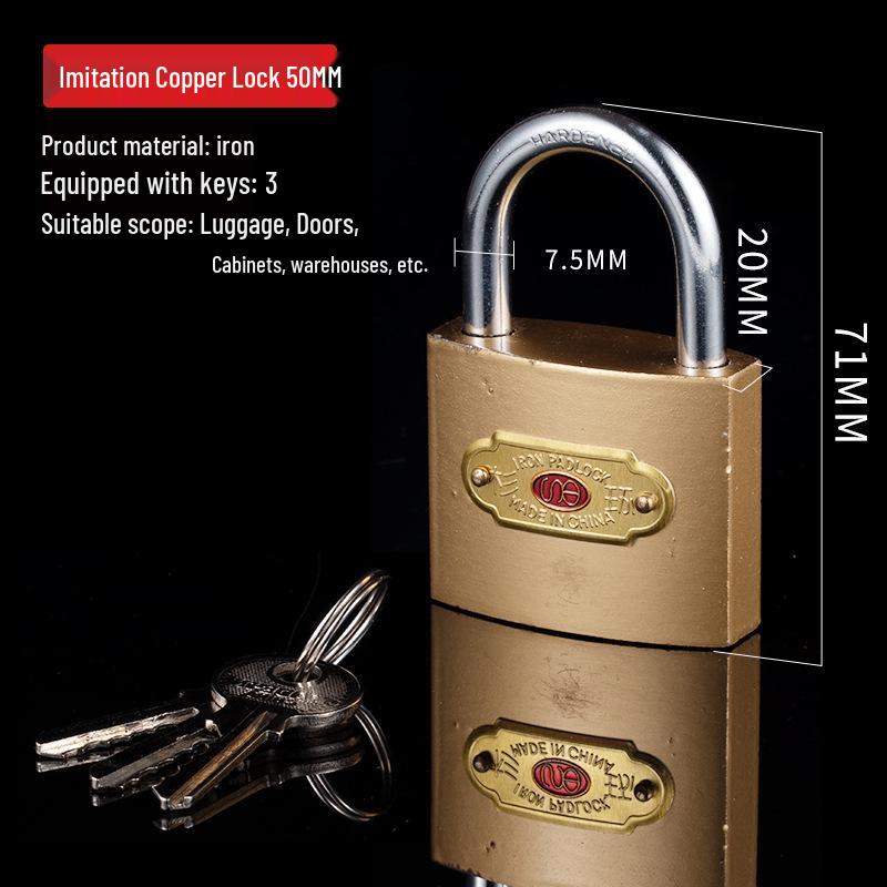 Thick Shackle Drawer Door Padlock - Single Open, Multiple Sizes, Small Iron Head for Household Electric Meter Box