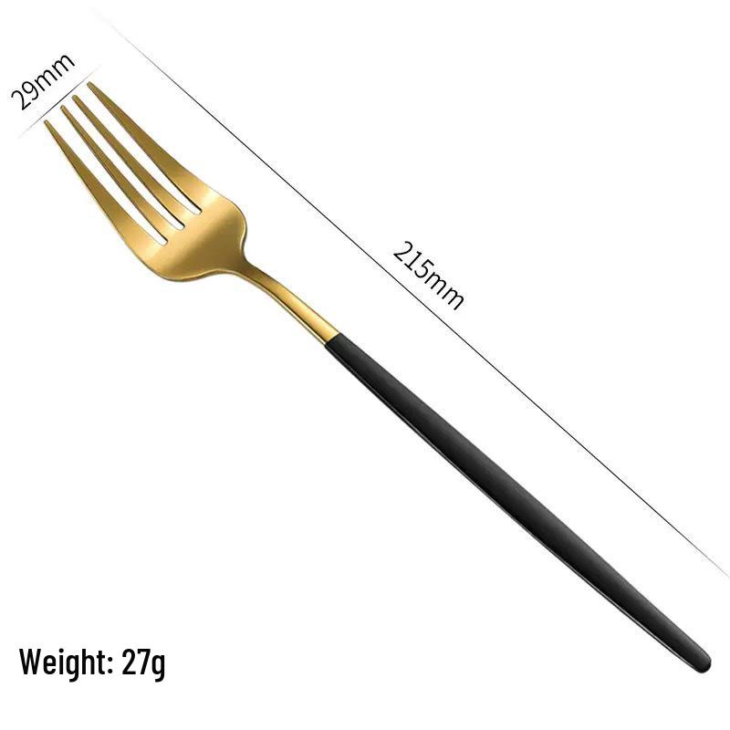 Gold Spray 410 Stainless Steel Cutlery Set (4-Piece) - Steak Knife, Fork, Spoon & Teaspoon - Ideal for Gift-Giving