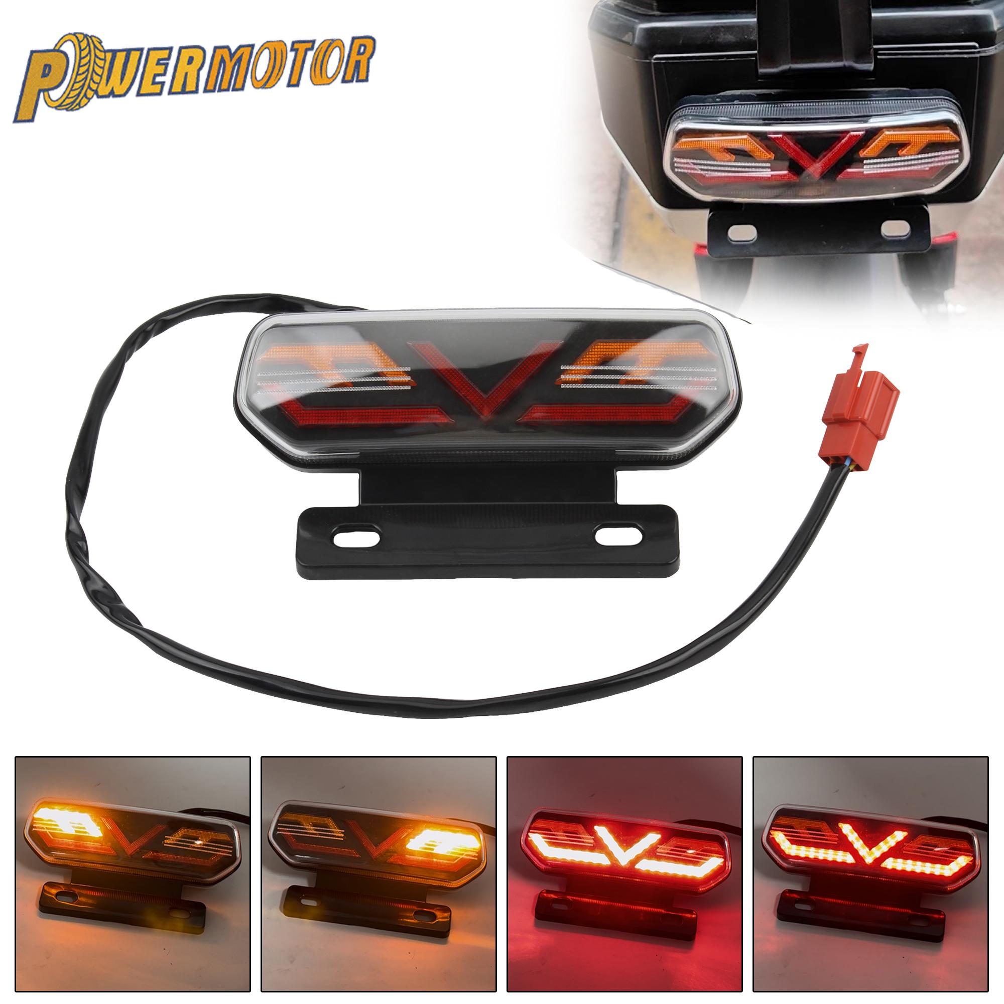 Powermotor Universal Motorcycle Rear Lights LED Dirt Pit Bike Brake Light Waterproof Dustproof  Turn Tail Light Enduro