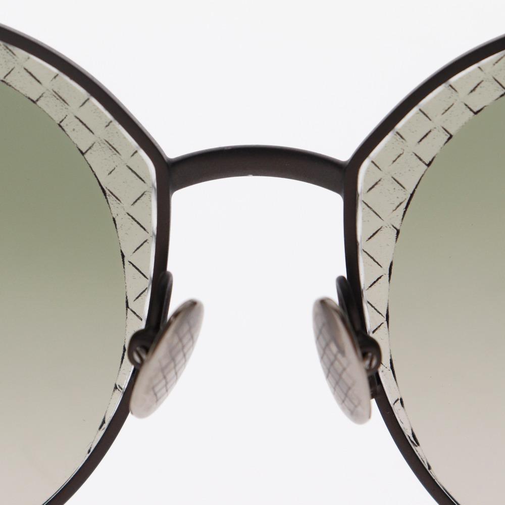 BOTTEGAVENETA Intrecciato Sunglasses Brown Metallic/plastic Unisex Used