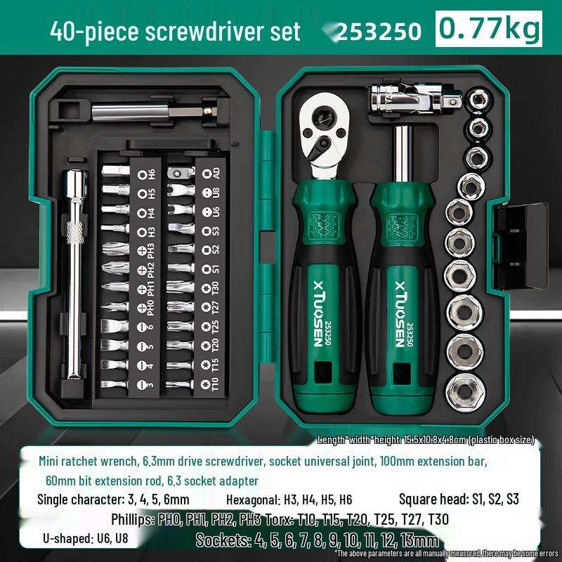 

Набор двусторонних отверток-трещоток Tucson с битами Phillips и шлицевыми