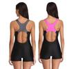 Women's Sporty Patchwork One-Piece Swimsuit - European & American Style, Sexy Yet Conservative Design with Flat Legs