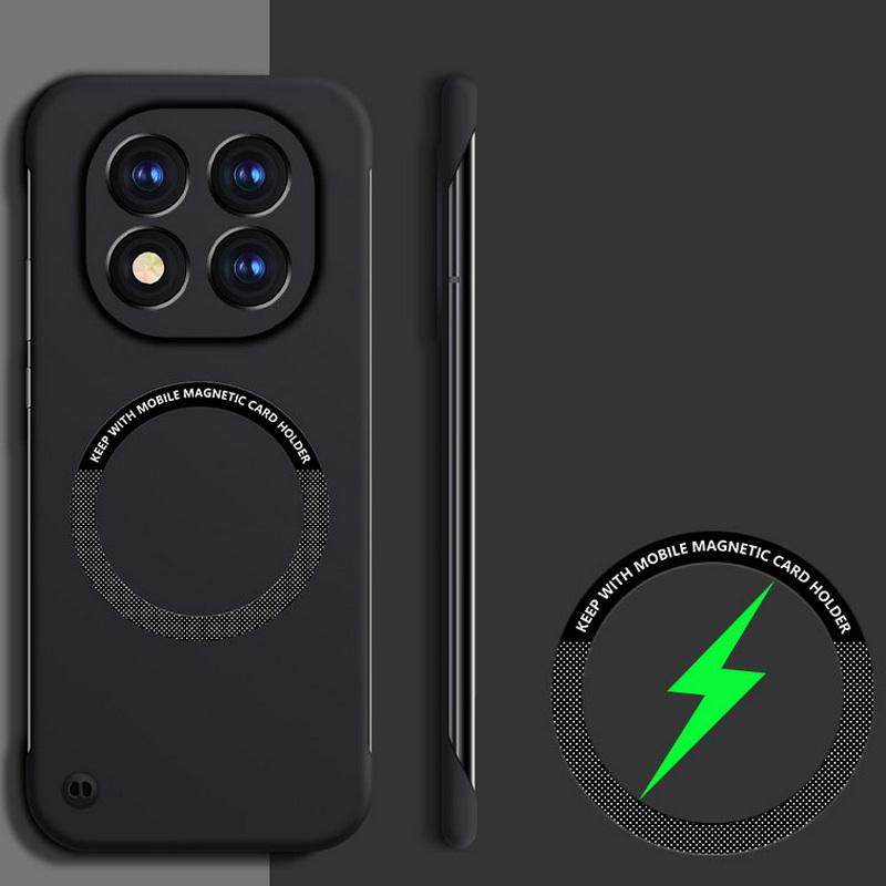 Coque de téléphone magnétique fine sans cadre pour Xiaomi Poco F6 Pro X6 Redmi K70E Note 14 Pro 13 Couleur unie Charge sans fil Antichoc pour Coque MagSafe