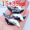 10pcs New Resin Halloween Black Bat Flat Back Figurines DIY Wedding Scrapbook Manicure Accessories Craft