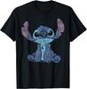 Moda Casual Caliente Disney Lilo & Stitch Camiseta con Retrato de Stitch Desgastado S-4XL Verano