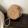 Handwoven Women's Bag Round Bag Shoulder Bag Crossbody Pearl String Design Vine Weaving Luxury Beach Phone Wallet Travel New