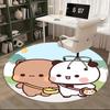 Süße Tierfreunde, Kawaii Panda Bär Stuhlunterlage Runde Teppichboden Büro Teppich, Maschinenwaschbar, Rutschfest, Geeignet für Wohnzimmer, Schlafzimmer