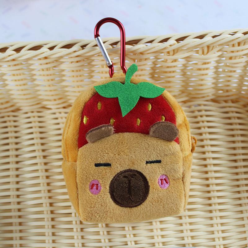 Kawaii Animal Plush Coin Purse for Children Portable Mini Pocket Earphone Key Lipstick Organizer for Girl Protector for AirPod