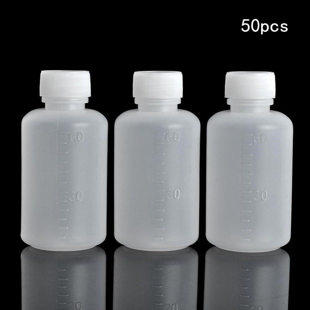 

50pcs Empty Small Plastic Bottles Small Mouth Reagent Bottle Sample Bottles Lab Chemical