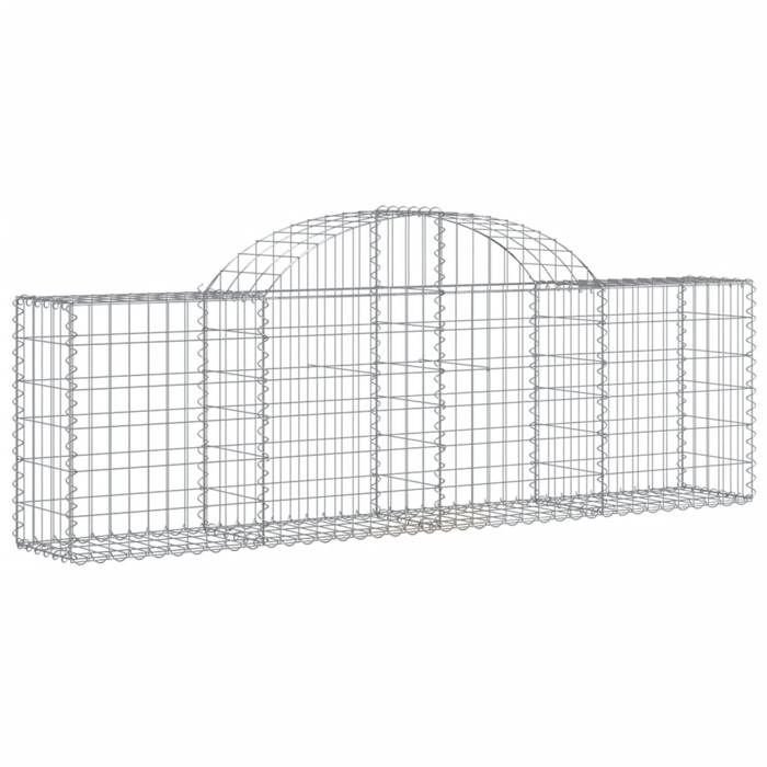 VidaXL Paniers à gabions arqués 11 pcs 200x30x60/80 cm Fer galvanisé, gabion, cage de gabion, panier de mur de gabion, mur 3146077