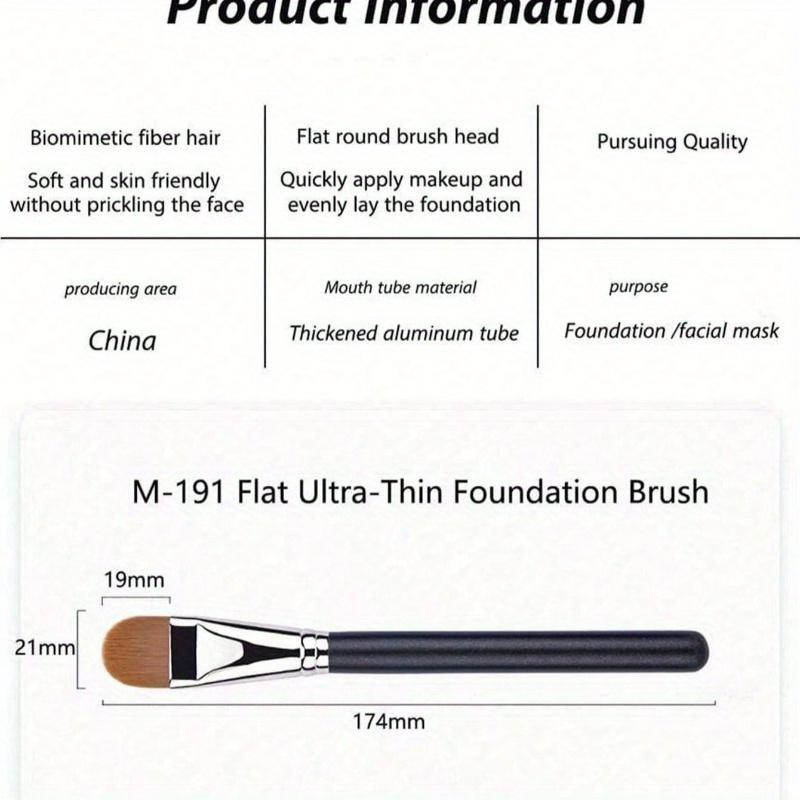 1pc Upgraded Version DM-191 Flat Round Ultra-Thin Makeup Brush For Professional Foundation And Concealer Contouring