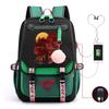 Trend Printing Student Casual Schoolbag Contrasting Color Neutral USB Backpack
