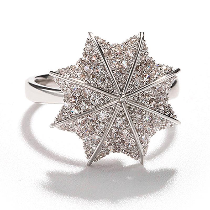 Новые модные аксессуары Кольцо-зонт с бриллиантом Гальванизированная бижутерия из розового золота No. 10