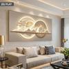 One Oversized Modern Abstract Gold Moon and Gable Art Piece - Minimalist Beige, Brown, Gold and White Canvas Poster, Suitable Fo