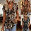 Leopard Print V-Neck Cross Knot Casual Dress - Spring/Summer Collection 2026