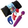 ROMP Kit de Prazer Conjunto de Vibradores para Casais Brinquedo de Sucção Clitoriana Massageador de Bastão Anel Peniano Vibrador Impermeável Recarregável - 3 Peças - - - - -