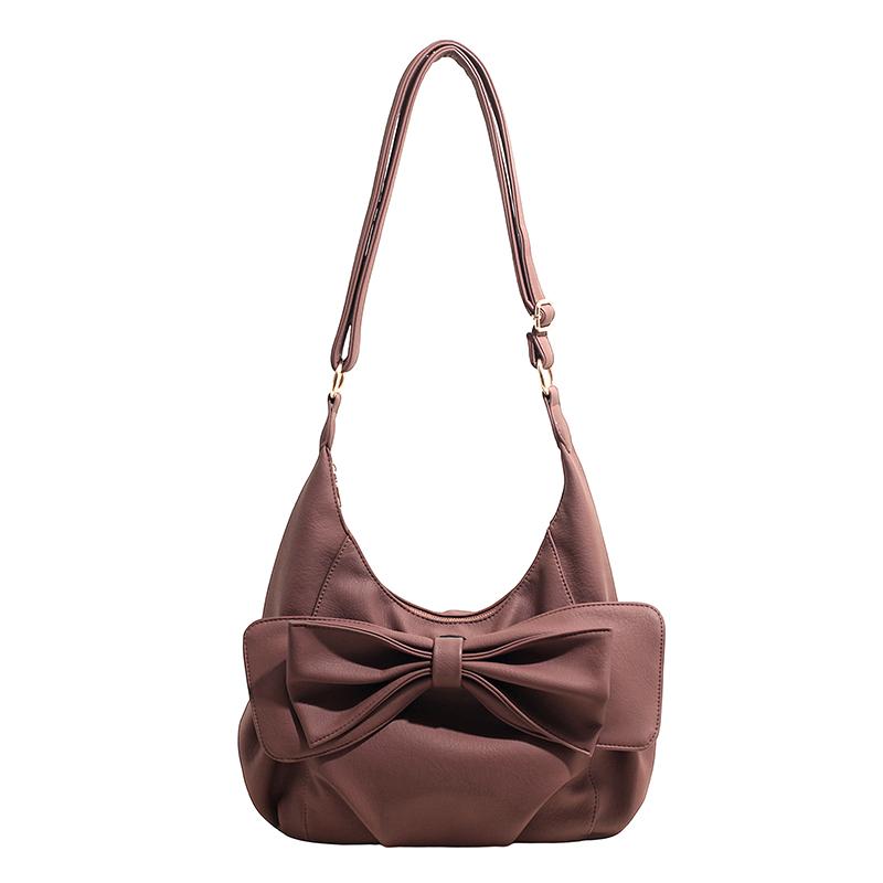 New Arrival Large Bow PU Women's Shoulder Bags Hot Sale Soft Hobo Youth Crossbody Bag Fashion Casual Large Capacity Tote Bags