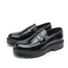 Herrenschuhe Außenhandel neue Lederschuhe modische glänzende Ein-Pedal-Faul-Lederschuhe trendige Herren-Plateau-Lederschuhe