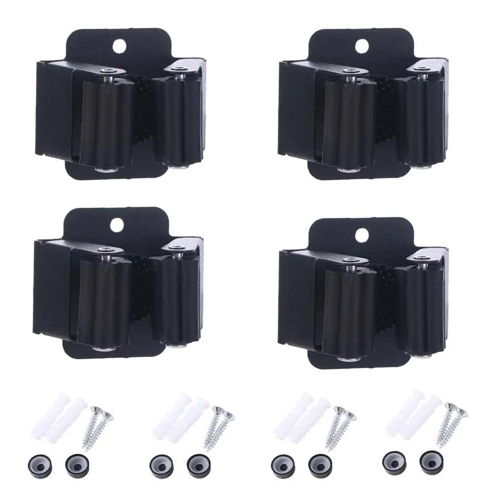 4Pcs Wall Mounted Mop Broom Holder with Screws Waterproof Mop Storage Clips Rack Reusable Hanging Brush Broom Hanger