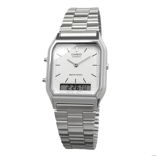 Casio AQ-230A-7D/AQ230A-7D Ana-Digi kovový pásek stříbrný stříbrný ciferník Unisex hodinky náramkové hodinky