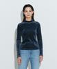 Chaenyuyog High-Neck Velvet Top [Blue]
