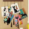 32pcs, Abstract Geometric Black Cat Postcard, Birthday/Anniversary Gift, Collectible, Suitable for Gift Giving, Can Be Mailed.