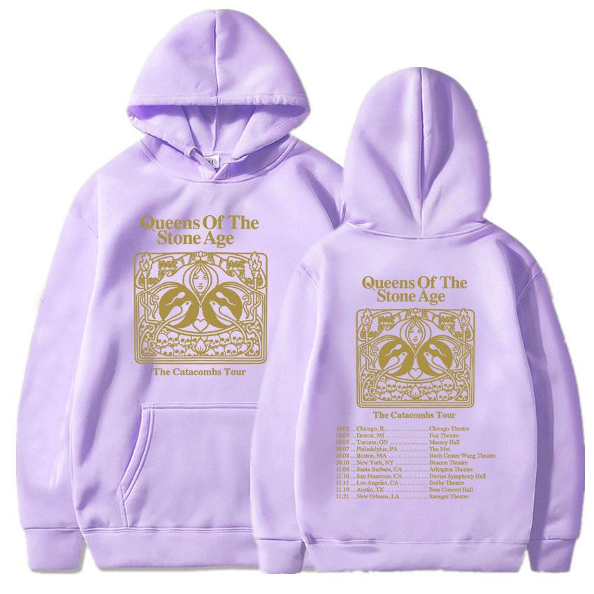 Mikiny The Catacombs Tour 2025 QUEENS OF THE STONE AGE QOTSA Kapely Mikiny Fleecové Volné Mikiny s Kapucí Pánské Oblečení Unisex