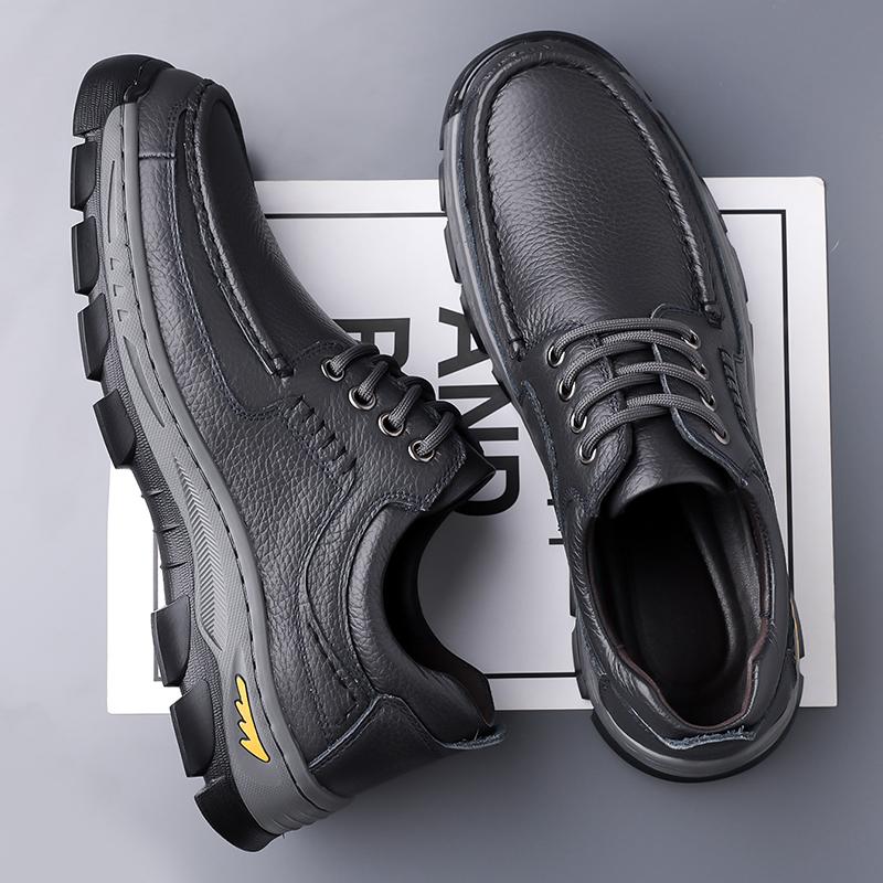 Vintage Style Genuine Leather Oxford Shoes for Men Fashion Designer Soft-soled Casual Shoes Non-Slip Business Driving Sneakers