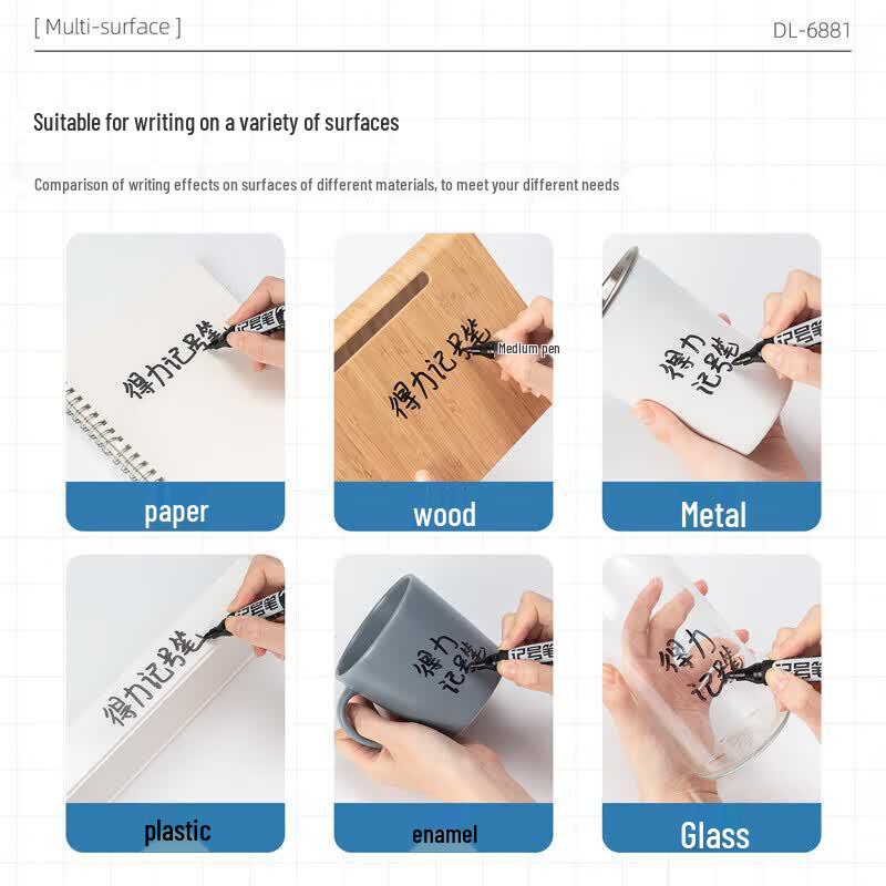 Deli 6881 Black Thick-Tip Logistics Marker Pen