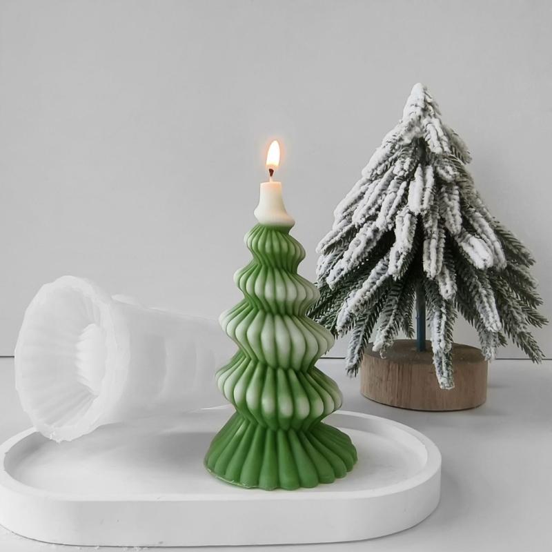 Silicone Candle Molds Candle Making Moulds Christmas Tree Shape Soap Moulds Silicone Ornament Molds for Art Enthusiasts