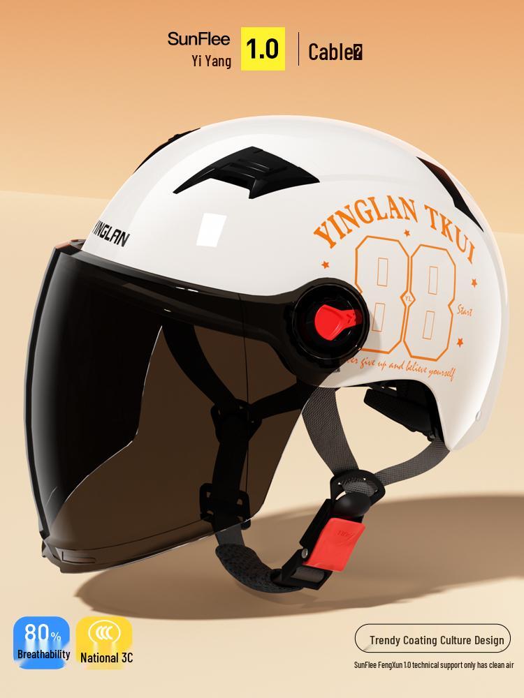 3C Certified Retro Half Helmet for Motorcycles – Unisex All-Season Sun Protection New 3C Certification