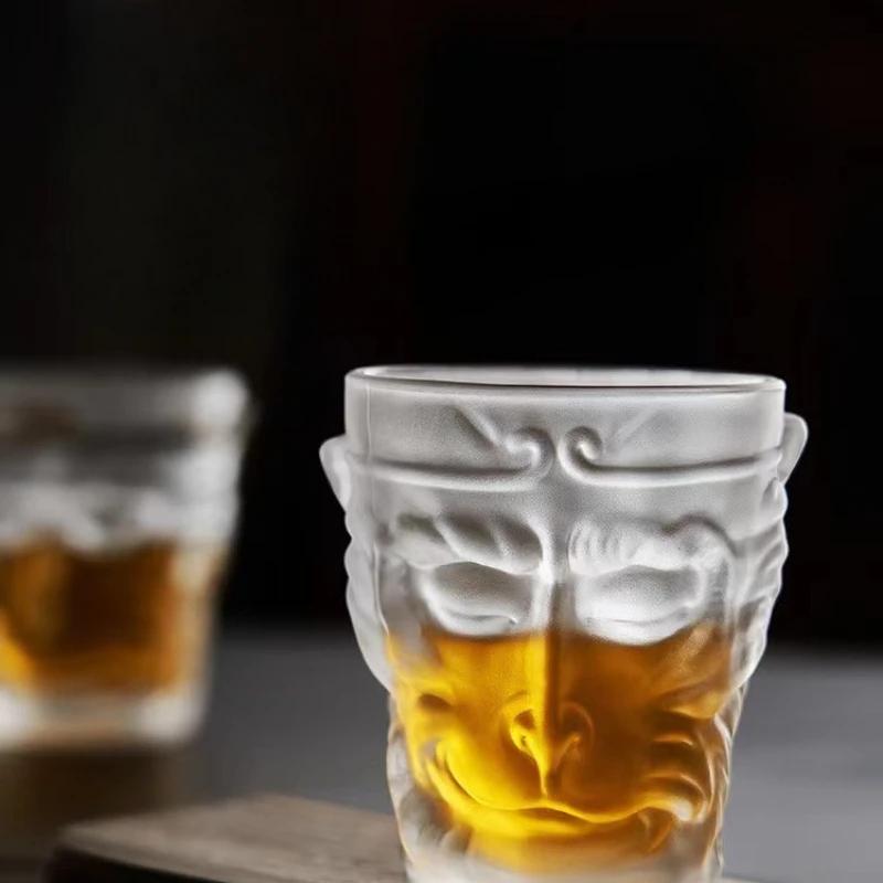 Wukong Glass Crystal Glass Great Holy Ghost Cocktail Cup Cartoon Hand-painted Shot Glass Household Kung Fu Glacier Master Teacup