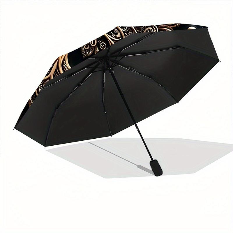 1pc Golden Mandala Automatic Open/Close Umbrella, Portable Folding Umbrella for Travel, Themed Events, It is suitable as a gift for various festivals,