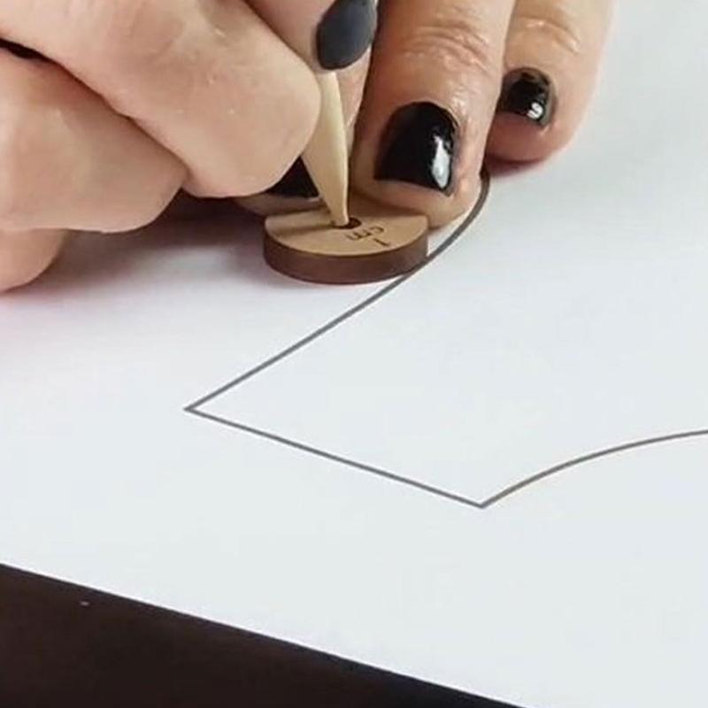 Jenerates Seam Circles, Wooden Circle Quilting Template Toos Set, Seam Admission Marker Seam Roller Tracing Wheel Sewing Tool