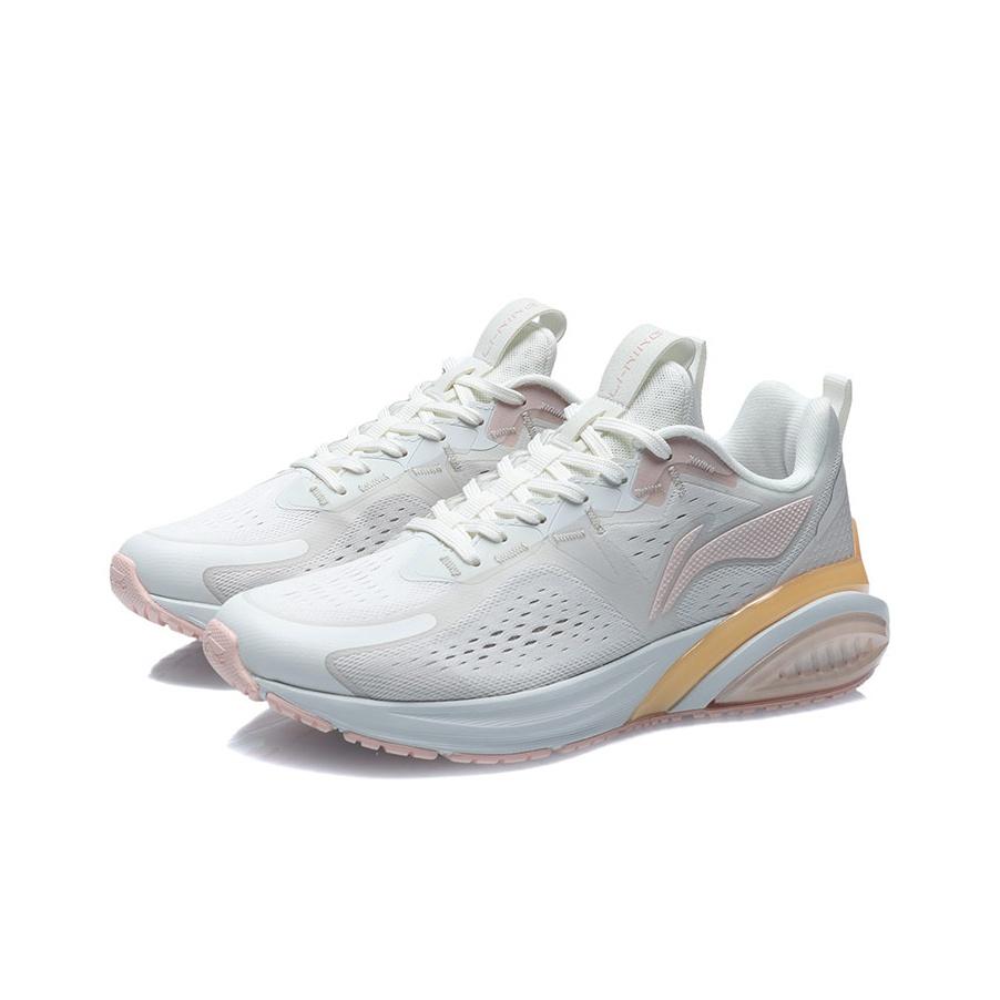 Li-Ning Lightweight Low-Top Running Shoes Women Sneakers White Orange ARHR062-3