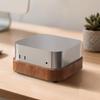 Wooden Desktop Risers for Power Button Wood Texture Heat Dissipation NonSlip Protective Base