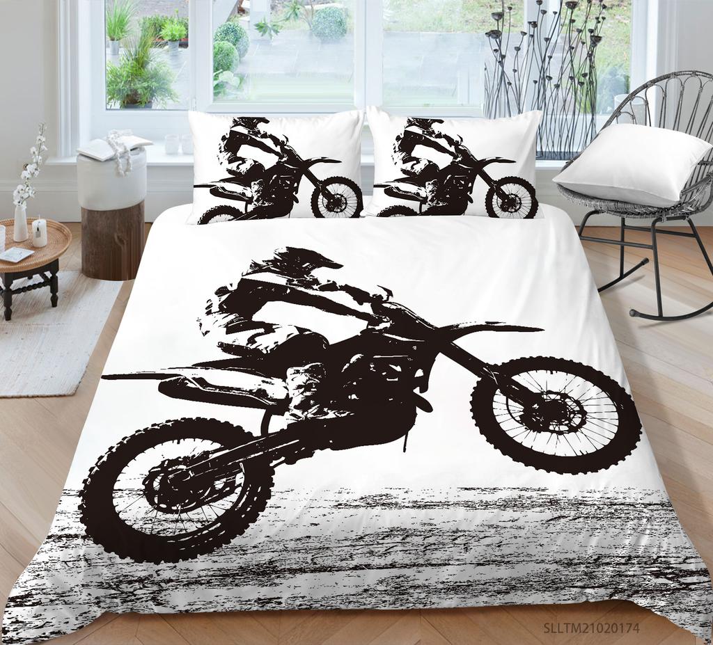 Car Series Printed Bedding Single Double Bed Full Size Pillowcase and Quilt Cover 2 or 3 Comfortable Home Decoration for Boys and Men Car Lovers Room