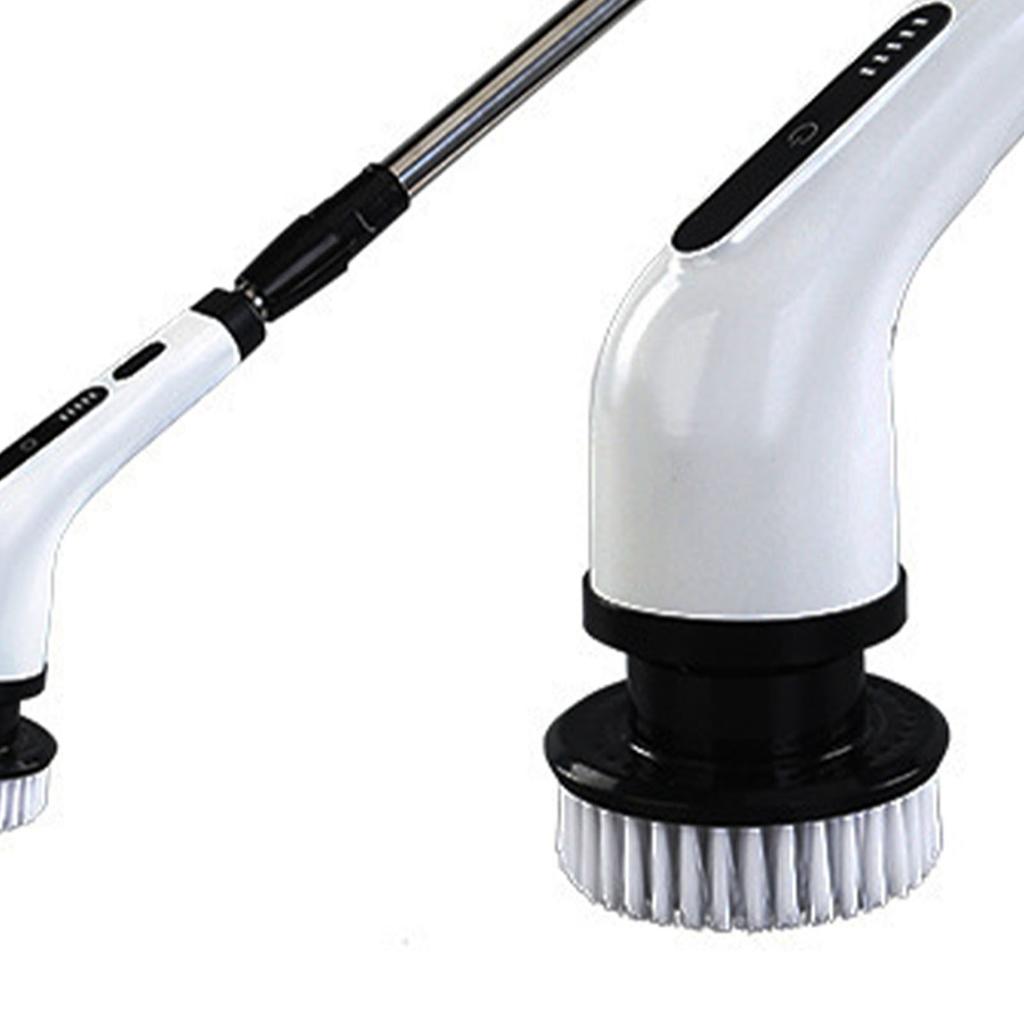 Electric Spin Scrubber Cordless Multifunction Retractable Handle Bathroom Tub Tile Shower Power Cleaning with 9 Brushes