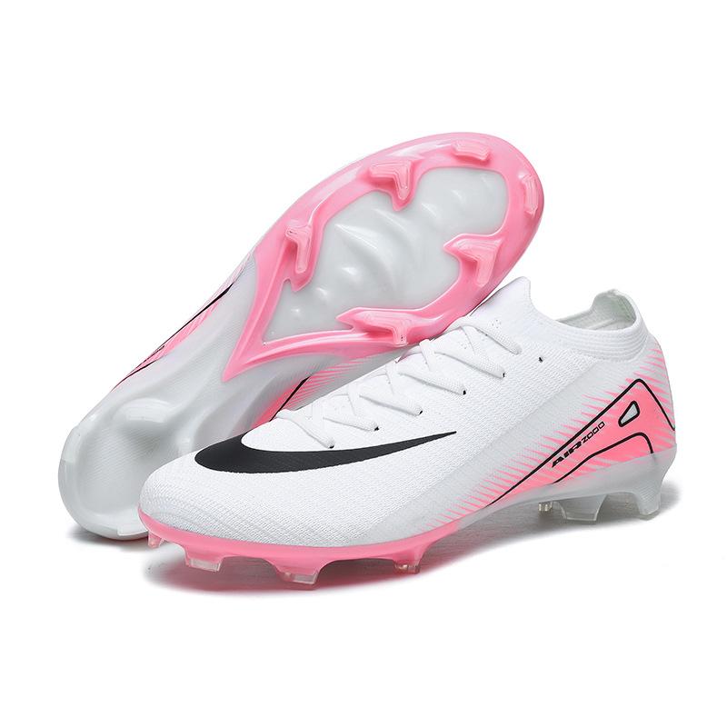 Football Shoes Mid-Top Football Shoes Fly-Woven Seamless Offset Printing Natural Lawn Ag Spikes Leather Feet Boys And Girls School Shoes