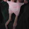 Glänzende weiße Spitze Open Crotch Strumpfhose - Schwarze durchsichtige Strümpfe für Damen