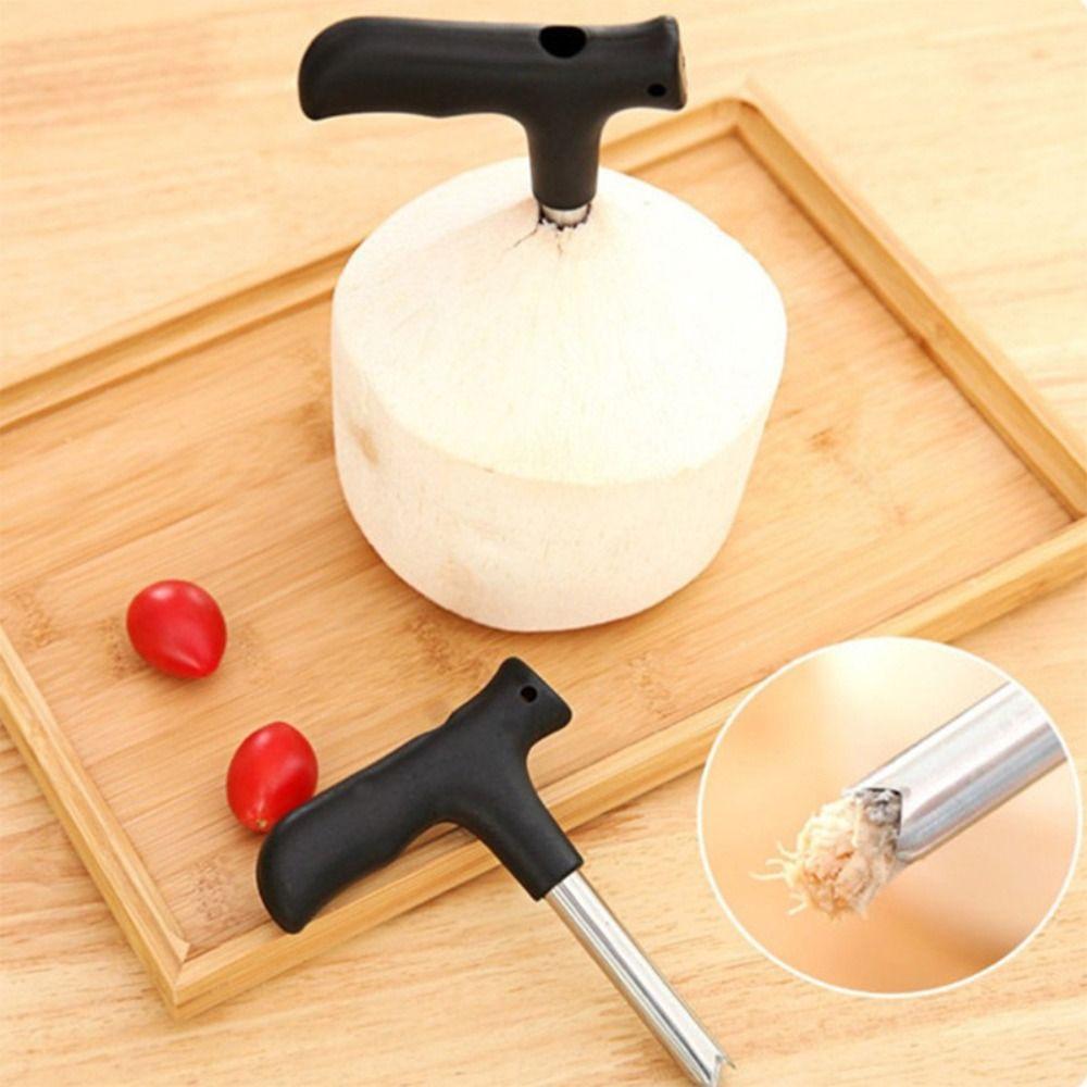 Stainless Steel Coconut Opener Plastic Handle Coconut Opening Tool Easy and Fast Cooking
