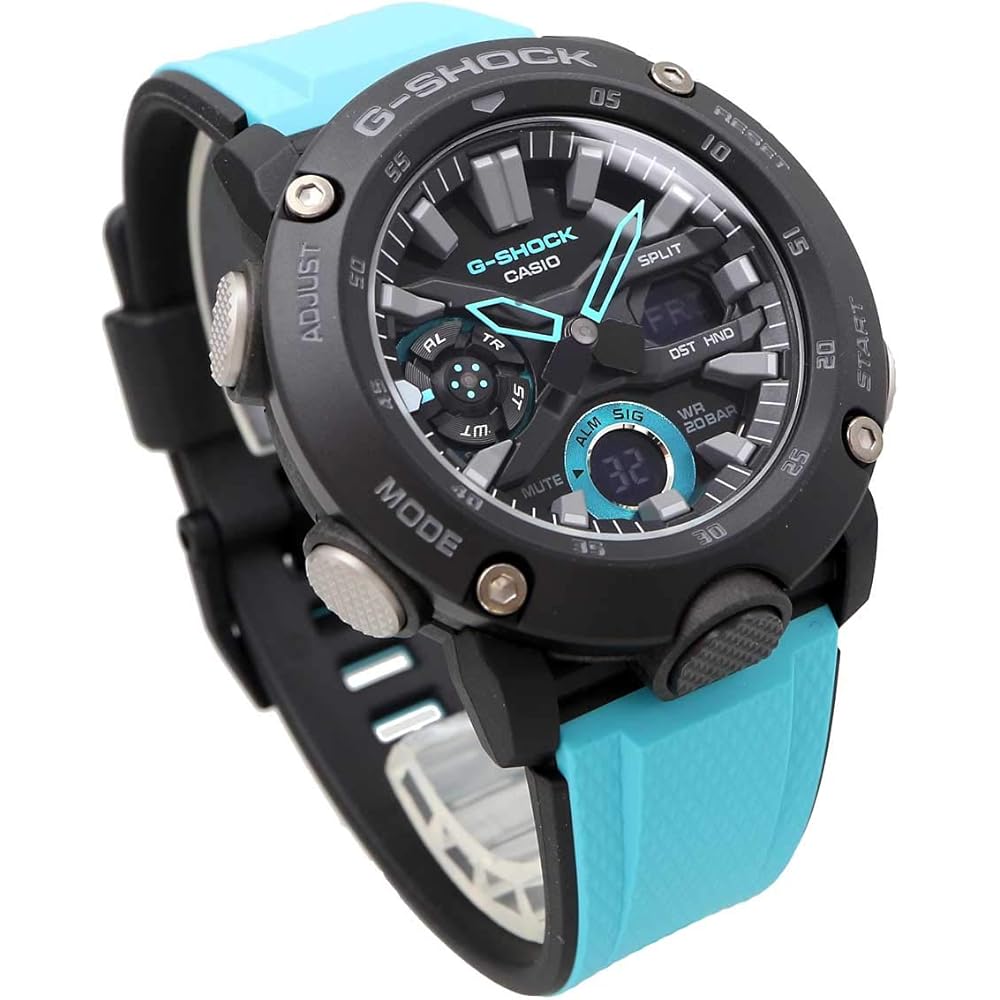 Casio G-Shock GA-2000-1A2 Men's Watch Blue Carbon Core Guard Structure