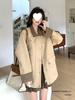 Women's Khaki Suede Jacket - Early Autumn 2025 Collection, Casual & Versatile